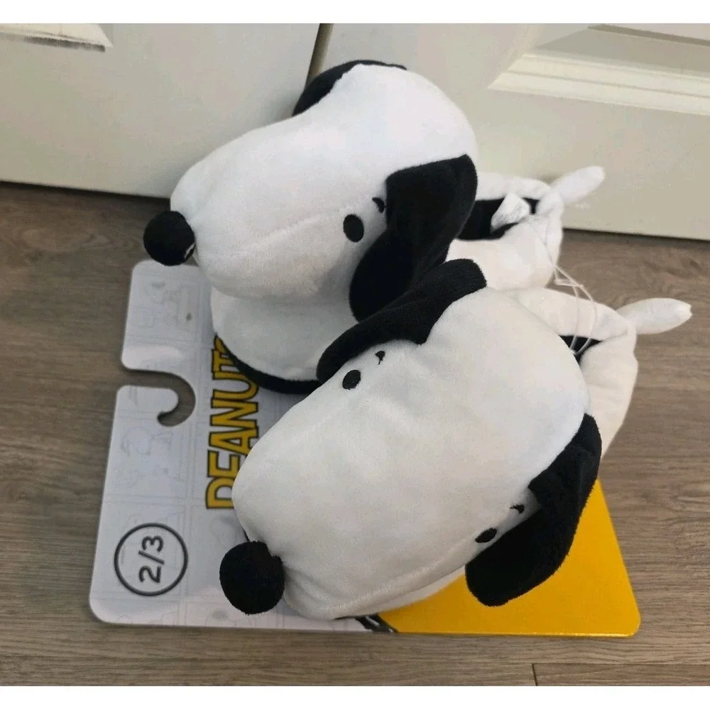Peanuts Snoopy kids Plush‎ Slippers indoor house shoes AU 2/3 New